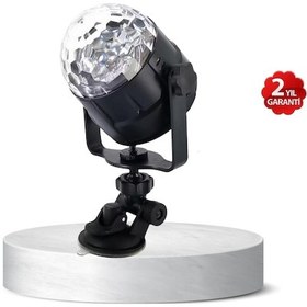 Resim Cosmotex Müzik Ritmine Duyarlı Renkli Disko Topu 7 Modlu Işıklı Parti Lambası 