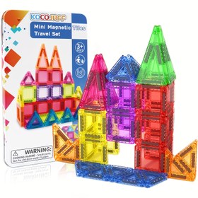 Resim 38/57 Parça Mini Manyetik Yapı Blokları, Küçük Boyutlu Demir Kutulu, Taşınabilir Çocuklar için 3D Mimari Ebeveyn-Çocuk Etkileşimli Oyun Seti 