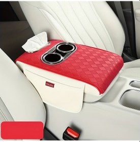 Resim Dashanshop Araç Kolçak Yastığı Bright Red Konsol Depolama Basınç Rahatlatma 