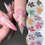 Resim 50 adet Kawaii 3D Çiçek Tırnak Süsleri - Hipoalerjenik, Karışık Renkler ve Kristal Taşlarla Lüks Manikür Dekoru 
