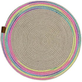 Resim River World 39 Cm'lik Supla Amerikan Servis Jüt Örme Şeritli Neon Renkli Çok Renkli 