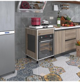 Resim Kenzlife Ankastre Modülü Kabini Tilkowski3 Crd 85 60 56 Fırın Ocak Dolabı Ayarlı Ayaklı Üstü Kapalı 