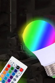 Resim Genel Markalar Uzaktan Kumandalı Renk Değiştiren Ampul Rgb 9w Beyaz Dahil 16 Renkli Tasarruflu Ampul 