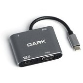 Resim Dark USB 3.1 Type-C den 4K UHD HDMI & VGA Dönüştürücü Adaptör Dark USB 3.1 Type-C den 4K UHD HDMI & VGA Dönüştürücü Adaptör