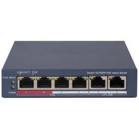 Resim Hıkvısıon 4port 30w Full Poe Ds-3e1106p-eı/m 10/100 2-uplınk Yönetilemez Switch Metal 