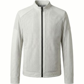 Resim ECOTİQUE Erkek Slim Fit Su Geçirmez Hakiki Gerçek Deri Ceket & Mont Beyaz Deri 
