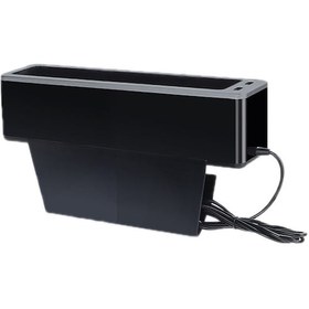 Resim 2 Usb Şarj Bağlantı Noktalı Araba Koltuğu Boşluk Saklama Kutusu, Renk: Yardımcı Pilot Gri 