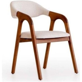 Resim Lorenza Ahşap Sandalye Ceviz - Krem 