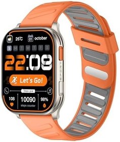 Resim Bix TSW4 47mm Ultra İnce 2.04” AMOLED Ekranlı Akıllı Saat - Dahili LED Fenerli, Bluetooth Aramalı, Nabız & SpO₂ Ölçer, iOS ve Android Uyumlu (Turuncu) 