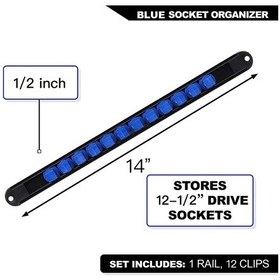 Resim Aideepen Abs Soket Somun Anahtarlı Tutucu - 1/4 3/8 1/2 Ayarlanabilir Raylı Raf Aracı 