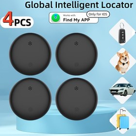 Resim 4 adet Anahtar, Evcil Hayvan, Bagaj için GPS Takip Cihazı - Taşınabilir Kayıp Önleyici Cihaz ile Askı, Pil ile Çalışır, Sadece Ios, Şarj Edilemeyen Düğme Hücre 