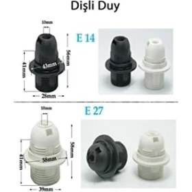 Resim E14 Beyaz Dişli Duy - Avize Duy, Duy,masa Lambası Duy 