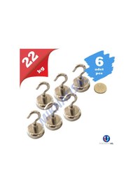 Resim 25Mm Kancalı Pot Mıknatıs Neodyum 6 Adet 