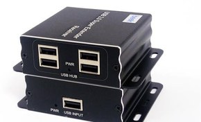 Resim Beek BS-EXT-HD-60-Usb4 Cat 5 Usb 2.0 Sinyal Uzatma Cihazı Alıcı Ve Verici Birim 4 Port Usb 2.0 Hub 60 Metre Alüminyum 