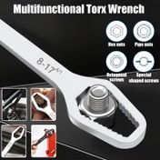 Resim Ağır Hizmet Tipi Çift Uçlu Kendinden Sıkma Anahtar (3-17mm) - Krom Vanadyum Çelik Hızlı Değişimli Mekanik Açık/Kutu Uçlu Araba, Ev ve Tamirler İçin - Ayarlanabilir Çene Anahtarı DIY ve Tamirler İçin 