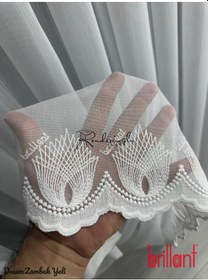 Resim Tül Perde Brillant Marka Etek İşleme Tül Perde Ekru 