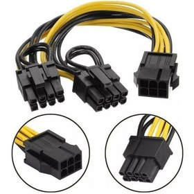 Resim 30 cm 6 pin pci express dişi to 6+2 8 pin kablo 30 cm 6+2 power güç kablosu 