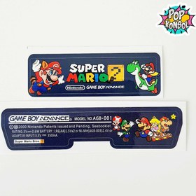 Resim Nintendo GameBoy Advance Arka Yapıştırma Super Mario Bros MODEL 01 GBA Back Tag Sticker 