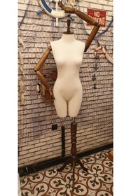 Resim Manken İstanbul 46 Beden Ahşap Kollu Pantolon Giyebilen Terzi Mankeni Vitrin Mankeni 