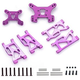 Resim Youtek Wltoys 144001 Rc Araç İçin Alüminyum Süspansiyon Kolları Ve Salıncak Kolları Seti 