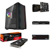 Resim Tebilon Vega GG-T2 RX7600 XT 500 GB 16 GB DDR Free Dos Masaüstü Oyuncu Bilgisayarı 