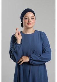 Resim Hürrem Bone Lacivert Pratik Hazır Geçmeli Fiyonklu Bone Sandy Çift Taraflı Çapraz 3007b 02 Lacivert 