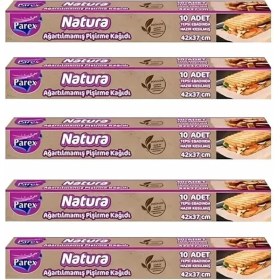 Resim AyrStore Natura Ağartılmamış Hazır Pişirme Kağıdı 10 Yaprak x 5 Paket 