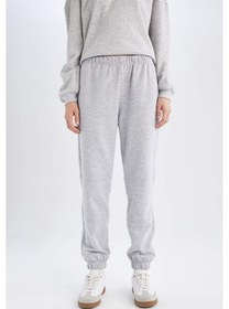 Resim Defacto Beli Paçası Lastikli Cepli Uzun Boy Basic Düz Jogger Eşofman Altı D6646AX24WNGR256 Gri 