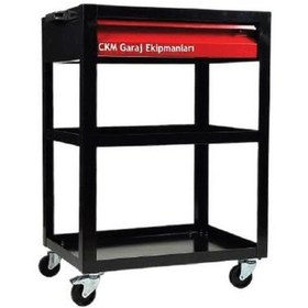 Resim Ckm Parça Taşıma Arabası 1 Çekmeceli Teleskobik 