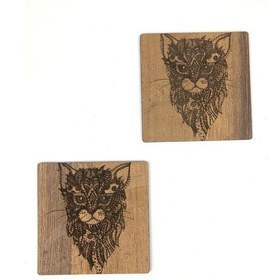 Resim Bardak Altlığı Model -27 Kahverengi 