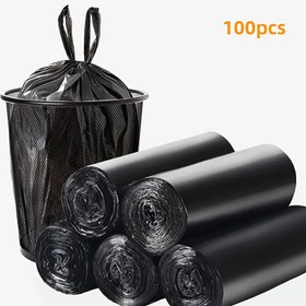 Resim 5 rulo 100'lü siyah taşınabilir çöp torbası - ofisler, mutfaklar, banyolar, açık alanlar ve çok amaçlı kullanım için uygun 