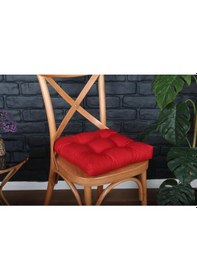 Resim Altınpamuk Altınpamuk Lüx Pofidik Kırmızı Sandalye Minderi Özel Lüx Dikişli 