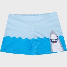 Resim Slipstop Finzy Desenli Lastikli Bel Boxer Mayo Short Erkek Çocuk Mayo Short Sr2636000003 Mavi 