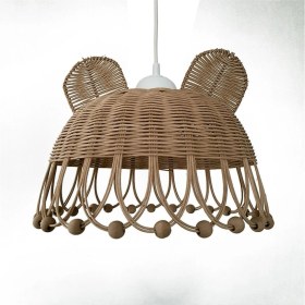 Resim Rattan, Bambu, Hasır Sarkıt Avize Tavşan, Ayı Kulak Çocuk Odası Beyaz Duy 