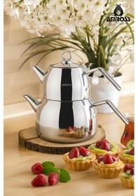 Resim Viventea 4 Parça Paslanmaz Çelik Büyük Boy Çaydanlık Gri 