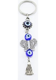 Resim Çerçeveli Nazar Püsküllü Kelebek Anahtarlık, Hediyelik Nazar Bonc 