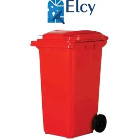 Resim Elcy 240 Lt Kırmızı Çöp Konteyneri (Isıya Dayanıklı) 