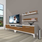 Resim Eko 220R Mdf Silver Tv Ünitesi Tv Sehpası - Beyaz - Ceviz 