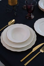 Resim Tabak Evi Porselen İrem Yemek Takımı Altın Yaldızlı 6 Kişilik 24 Parça 