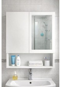 Resim İki Kapaklı Aynalı Banyo Dolabı Beyaz 