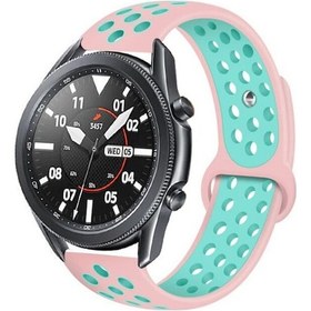 Resim Teknocep Gear S3 22mm Krd-02 Uyumlu Kordon-pembe-yeşil 