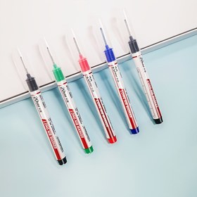 Resim 1/3 Adet/Set Uzun Kafa Marker Banyo Ahşap İşçiliği Dekorasyon Çok Amaçlı Derin Delik Marker Kalemler Kırmızı/Siyah/Mavi/Yeşil Mürekkep Yağ Marker Kalemler Su Geçirmez Çok Amaçlı Derin Delik Marker Kalem 
