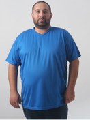 Resim rood Büyük Beden Unisex T-shirt V Yaka 