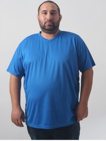 Resim rood Büyük Beden Unisex T-shirt V Yaka 