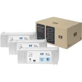 Resim HP C5070a Orjinal Açık Mavi Kartuş 3lü Paket 81 (680ml) 
