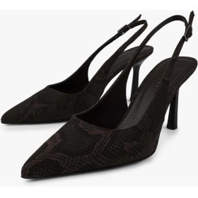 Resim Shoeberry Kadın Vina Kahve Yılan Desenli Stiletto 
