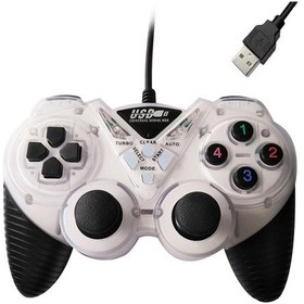 Resim Wired Vibration Gamepad Pc Usb Controller Joystick Game Rein White 