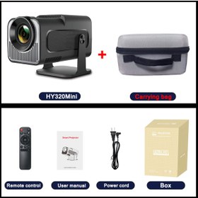Resim Choice DITONG HY320 Mini Native 720P Android 11 Projector 300ANSI Wifi6 BT5.0 4K Cinema Outdoor Portabl... 