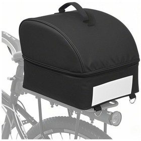 Resim Mufunye Yalıtımlı Bisiklet Soğutucu Çantası Fermuarlı Yemek Teslimatı Bisiklet Arka Çantaları Yansıtıcı Arka Eyer Çantası Alışveriş İş Piknik Kamp Termal Öğle Yemeği Kutusu Soğutucu Çanta Siyah 