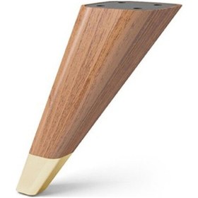 Resim Piramit Sert Plastik Ayak Konik 15cm Ceviz Mat Altın Koltuk Komidin Modern Tv Ünite Mobilya Dolap Ceviz 